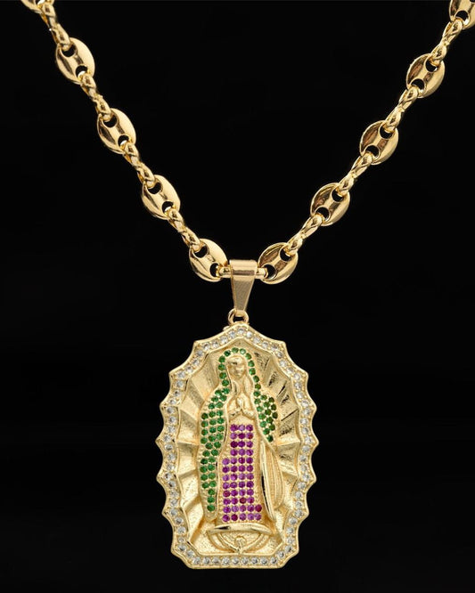 CADENA GUCCI 60CM Y DIJE VIRGEN DE GUADALUPE